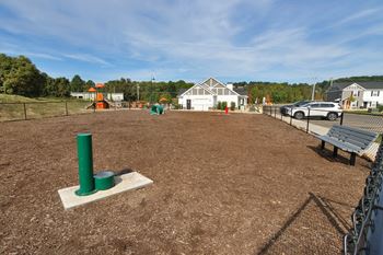 Bark park with seating
